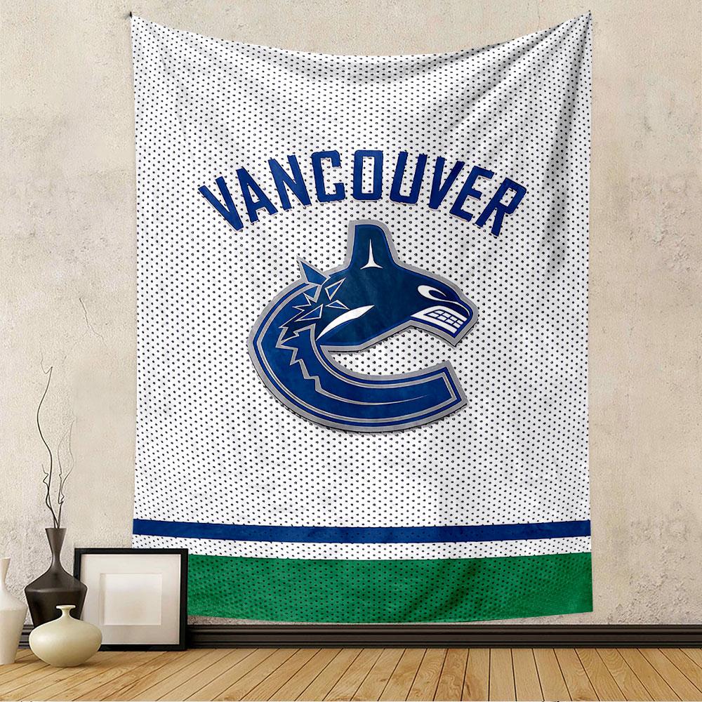 Vancouver Canucks Tapestry Wall Hanging, NHL Hockey Team Logo Poster, Sports Wall Decor for Bedroom Living Room Dorm
