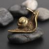2026 Retro Personality Pure Copper Mini Snail Decoration Desk Antique Brass Tea Pet Collection Home Decor Tea Pet Fragrance Seat