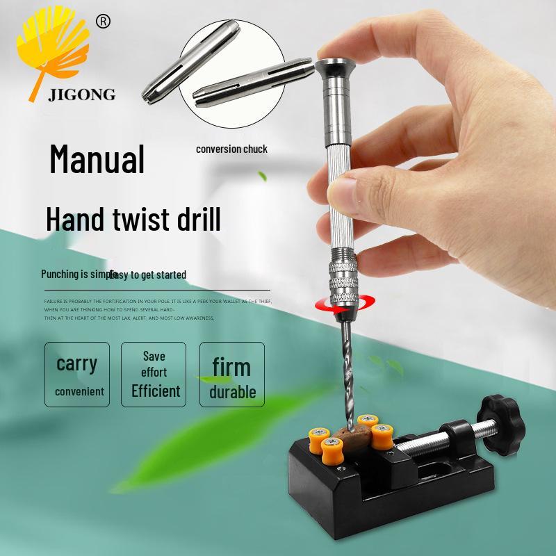 Mini Hand Twist Drill - Manual Wood, Amber, Olive Core Puncher DIY Tool