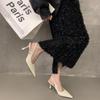 High Heels Summer 2025 Diamond Footwear Ladies Shoes Sandals for Women Rhinestones Heeled Pointed Toe Pumps Daily F Korea Casual
