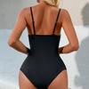 Einfarbig Taille Ausgeschnitten Einteiler Enganliegend Sexy Bikini Badeanzug Mode Strandurlaub Elegante Kleidung