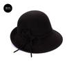 Autumn and winter upturned flower woolen hat lady elegant retro British style shopping hat wide-brimmed hat