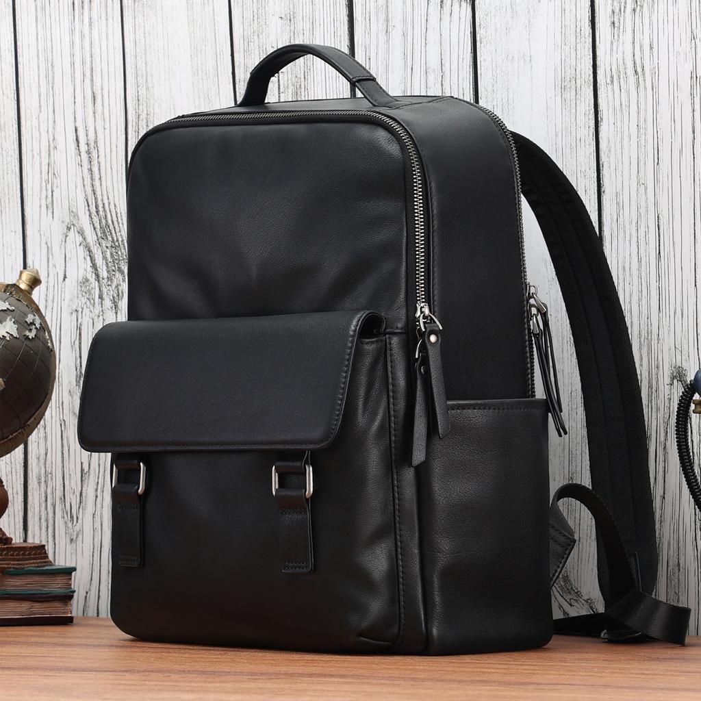 Genuine Leather Men's Backpack Large Capacity Business Travel Backpack Computer Bag Men's Backpack