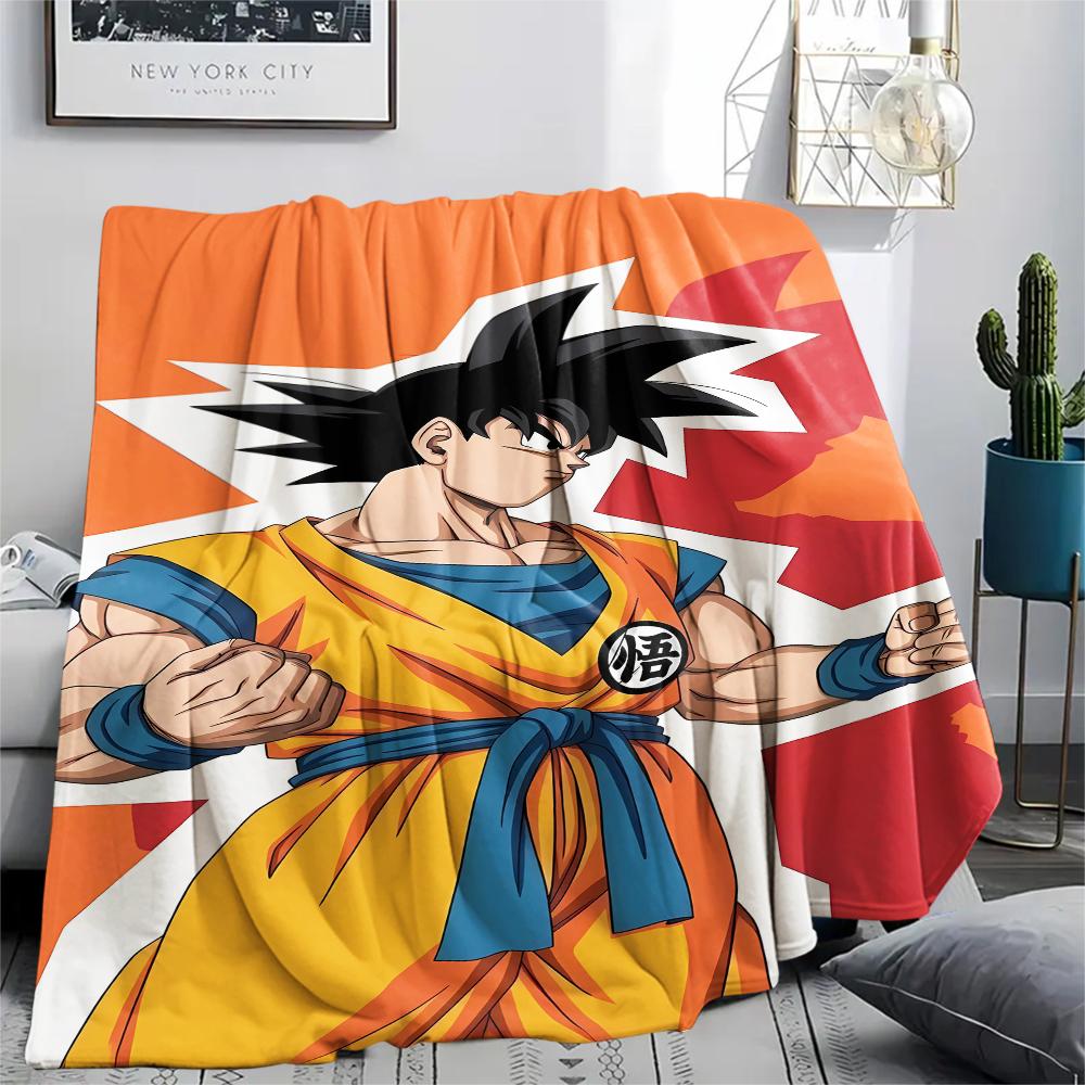 Coperta in Flanella con Stampa Personaggi Dragon Ball, Alta qualità Confortevole per Tutte le Stagioni, Arredamento per la Casa, Calore e Comfort, Perfetta per Regali di Natale