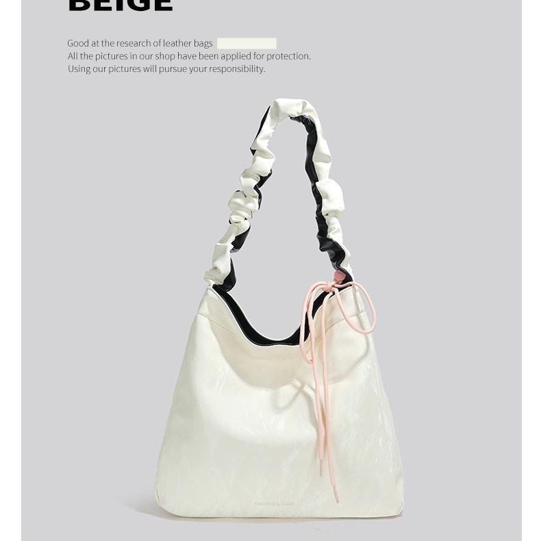 

Сумка-тоут большой вместимости, одноплечевая сумка для занятий, плиссированная сумка под мышкой, универсальная сумка кроссбоди белый