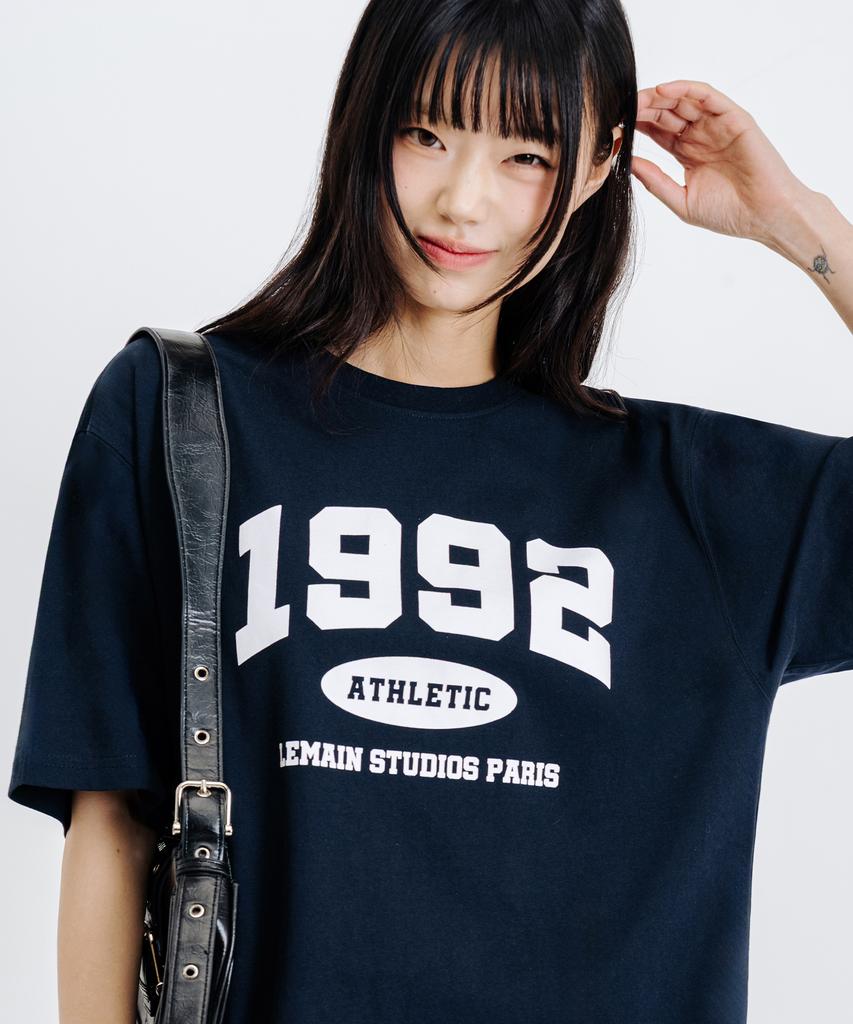 LEMAIN SECOND 1992 Arch Logo Oversized Short Sleeve T-Shirt [Navy] (Type B)