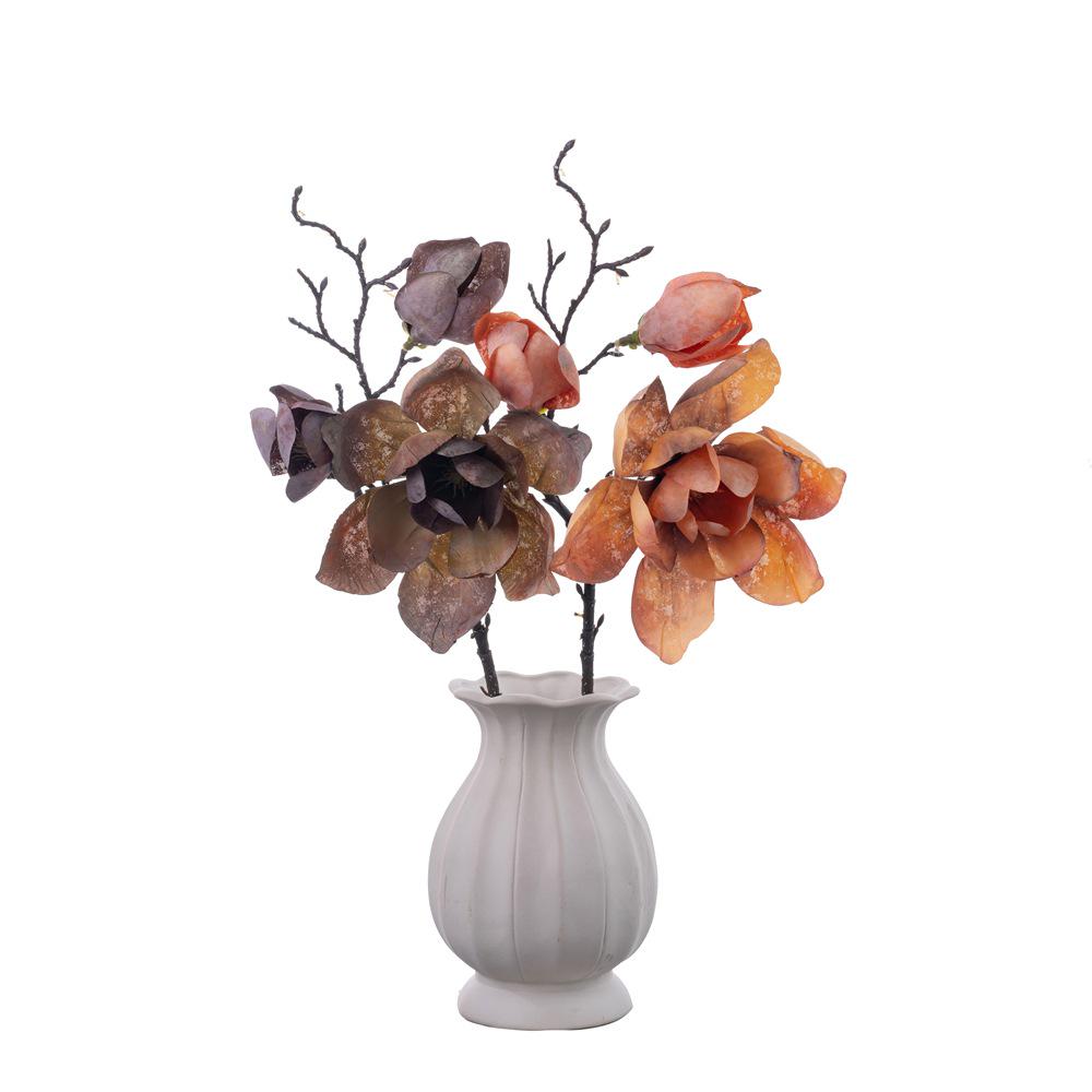 Three-Headed Magnolia Artificial Flower for Wedding Decor (CL22001)