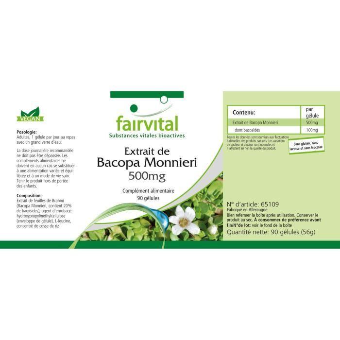 Extrait de bacopa monnieri - 90 gélules - fairvital