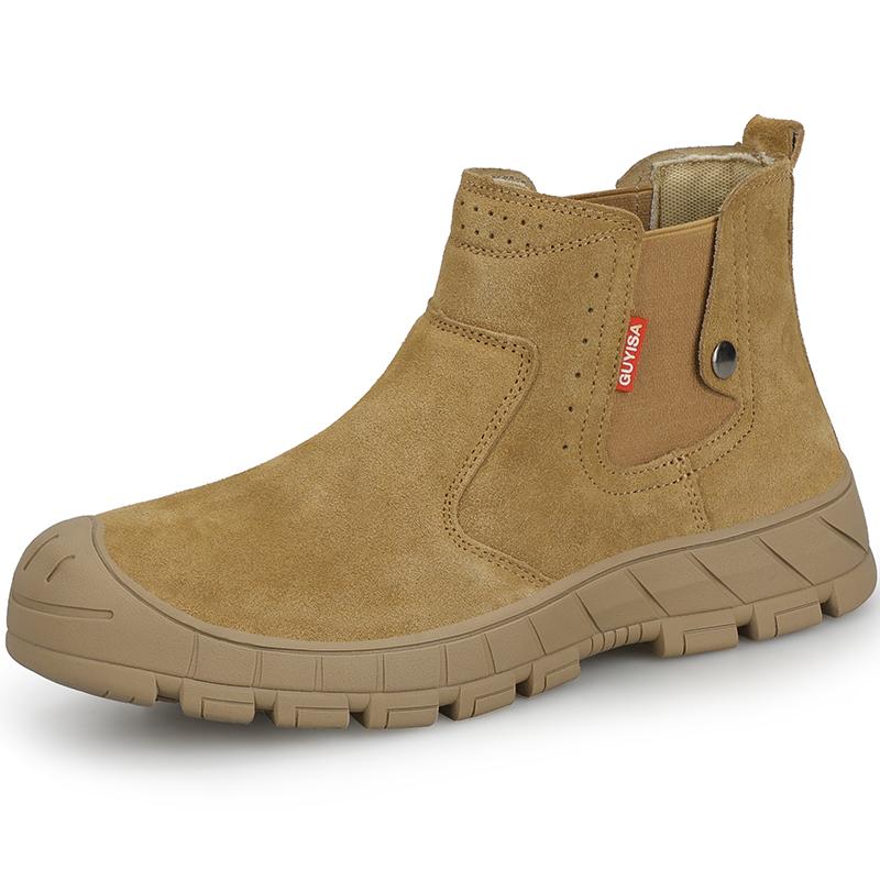 Suede Welder Shoes Men Safety Boots Steel Toe Work Shoes Sneakers Male Anti-Smash Anti-Slip Work Boots Men Safety Shoes Footwear