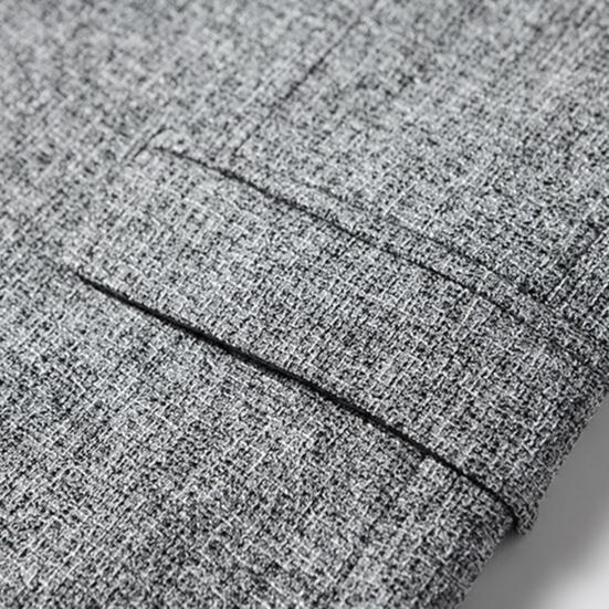 Blazer para Hombre Color Sólido Cruzado Otoño Invierno Dos Botones Bolsillos Abrigo de Traje para Boda