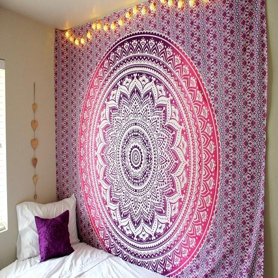 Hippie mandala Hippie Hippies nástěnná tapisérie 100% bavlna Hippie tapisérie nástěnná tapisérie Mandala tapisérie Twin/Queen Velikost