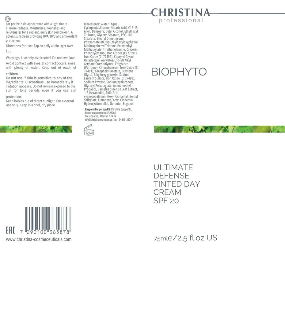 BioPhyto Ultimate Defense Getönte Tagescreme LSF20 - Getönte Tagescreme «Ultimate Defense» LSF 20, 75 ml