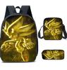Cartoon Sonic Backpack, Primary And Secondary School Schoolbag, Messenger Bag, Pencil Case Three-Piece Set