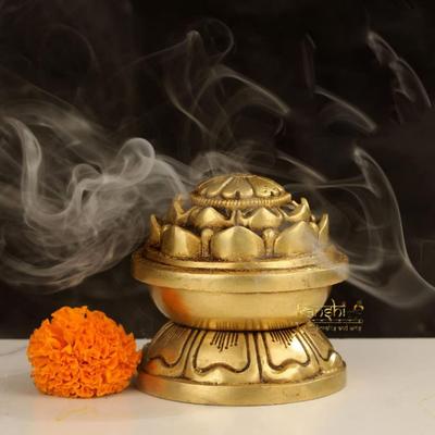 Arts 3,5 "mosiądz DHUNI, uchwyt kadzidła, Dhoop Dani, Temple Diya, palnik kadzidła, prezent Diwali, lampa modlitewna, dekoracje religijne