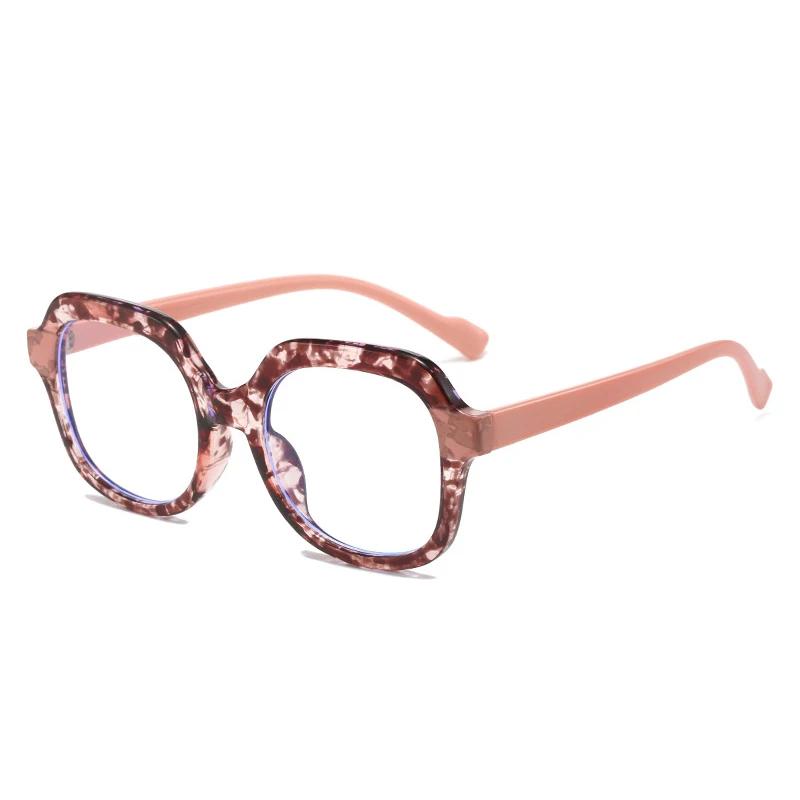 SHAUNA Retro Anti Blue Light Women Square Double Color Glasses Frame Fashion Leopard Men Optical TR Eyeglasses Frame
