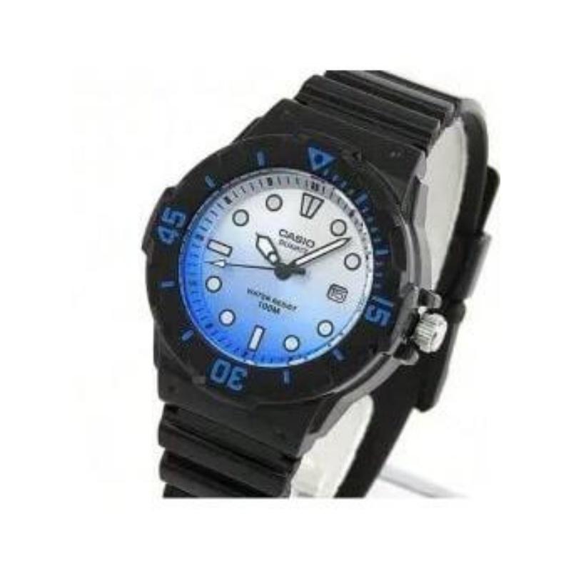 Casio Men's Quartz Sports Watch - Blue and White Dial with Date Display (Model LRW-200H-2E), Resin Case