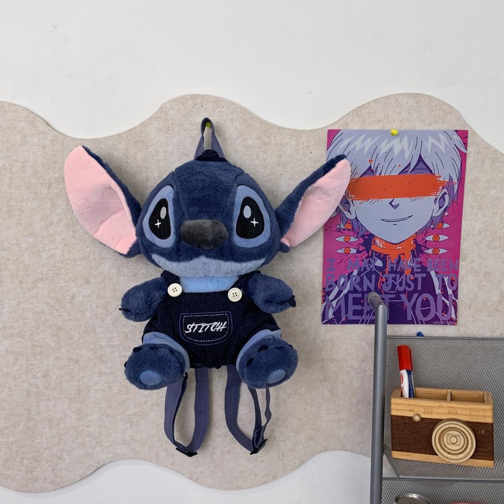 Kawaii Stitch Bag Plush Backpack Bagpack Double Shoulder Crossbody Bag Storage Pouch Plushie Anime Toy Gift for Girls