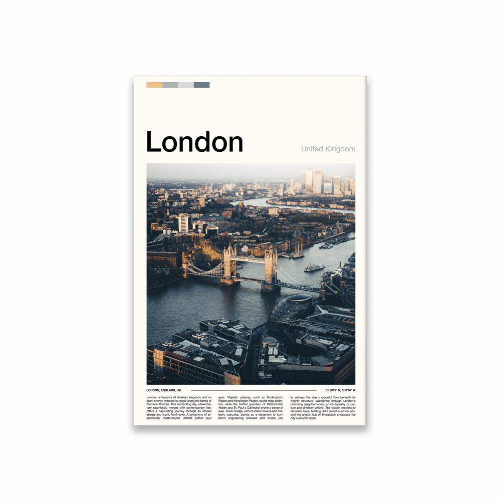 Travel Poster United Kingdom Edinburgh Canvas Painting Croydon Print Home Room Decor England Big Ben London Vintage 21X30CMNo Framed