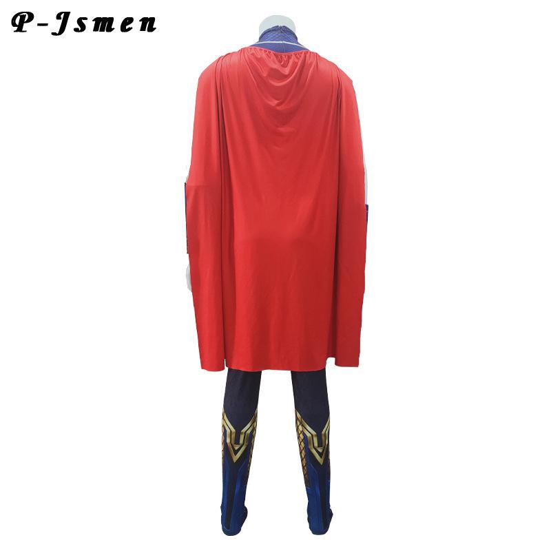 P-Jsmen Thor Love and Thunder Cosplay Costume TVMovie Superhero Suit Halloween Felt Sleeves Costumes with Cape for Kids Adult