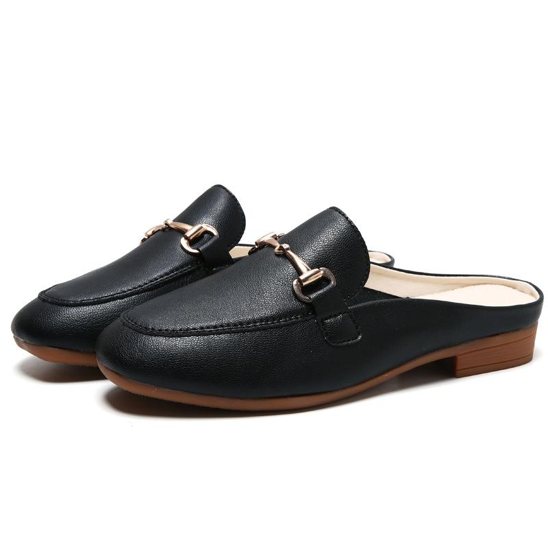 Baotou half slippers flat bottom low heel summer new sandals casual lazy muller