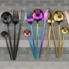 4piece Stainless Colorful 180 Dinnerware Steel Cutlery Rainbow Dinner Set Knife Fork Coffee Spoon Silverware Kitchen Tableware Set