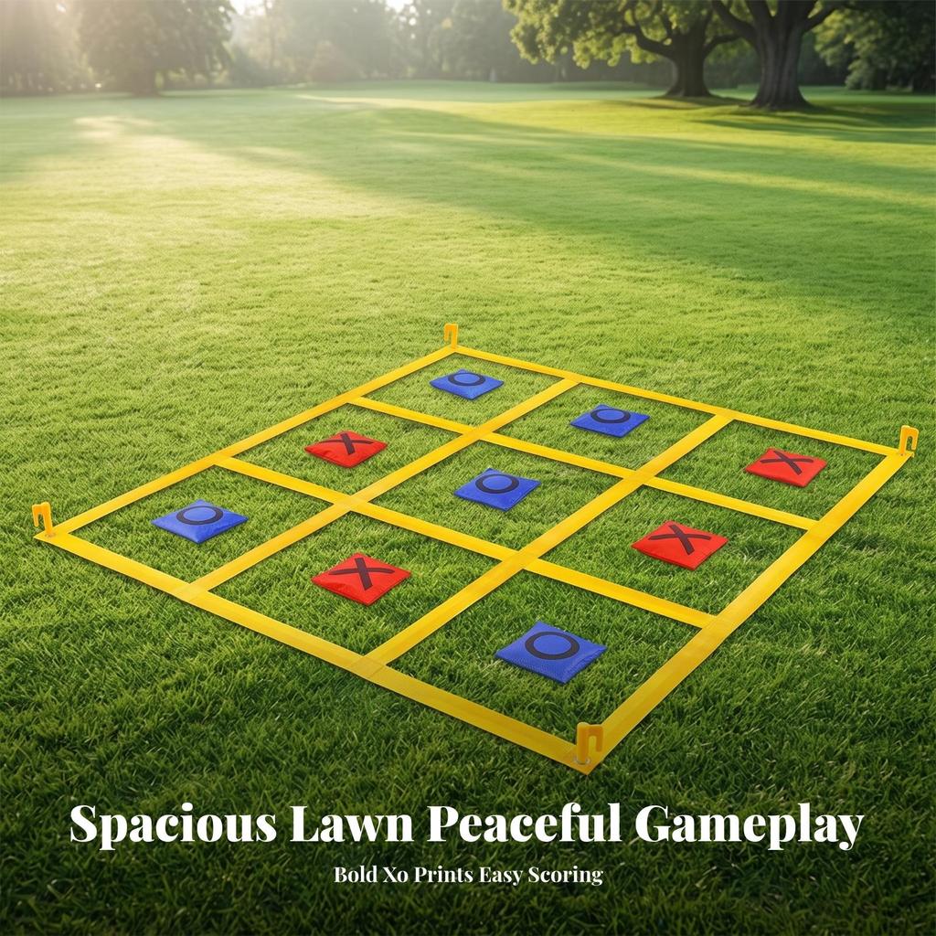 Noughts & Crosses-Toe Toss Game with Easy To Set Up for Park, Parties