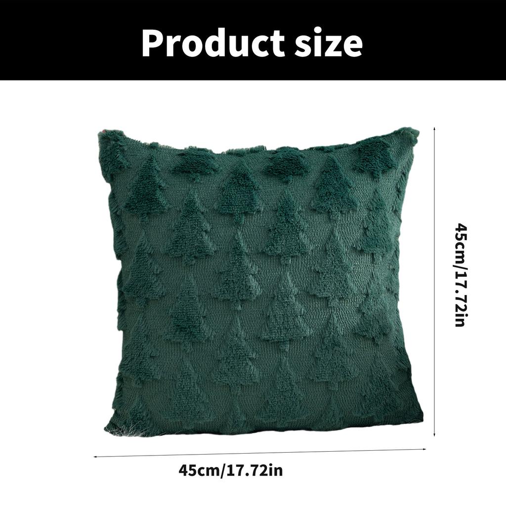 Christmas Jacquard Throw Pillow Case 45x45cm Home Cushions Cover for Lounges or Bedroom