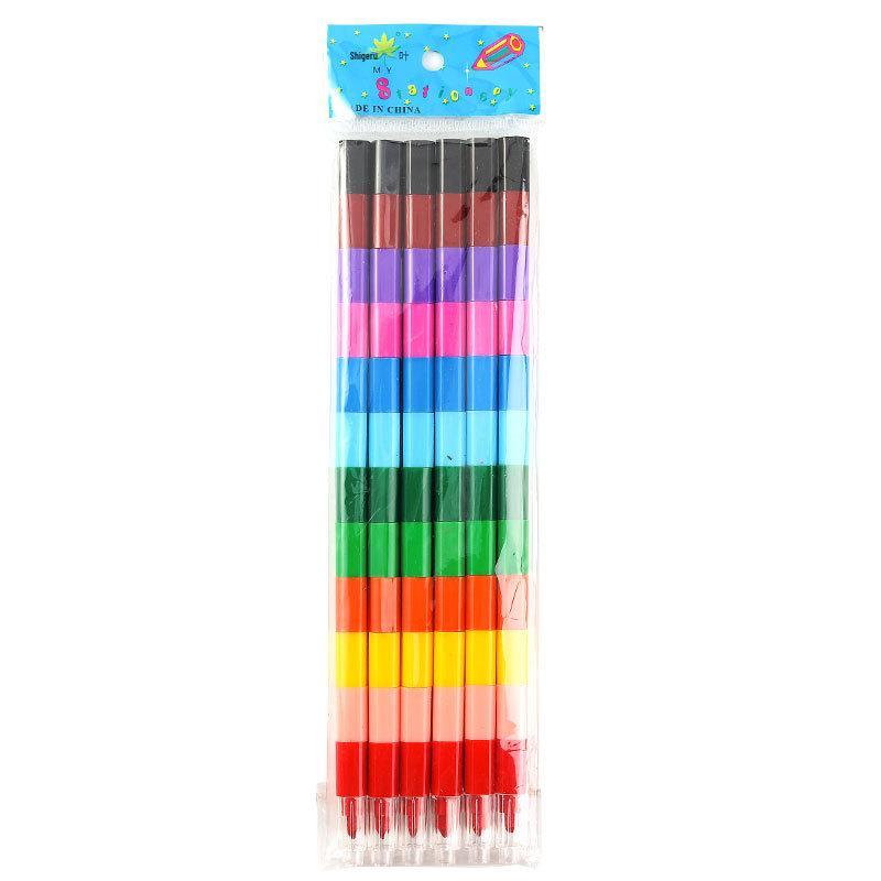 

12-Color Multi-Section Crayon Set for Kids - Perfect for Painting, Doodling, and Coloring Single 12-Color Block Crayon