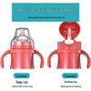 Baby-Thermoskanne 304 Edelstahl-Fütterflasche mit Strohhalm & Griff für Jungen und Mädchen