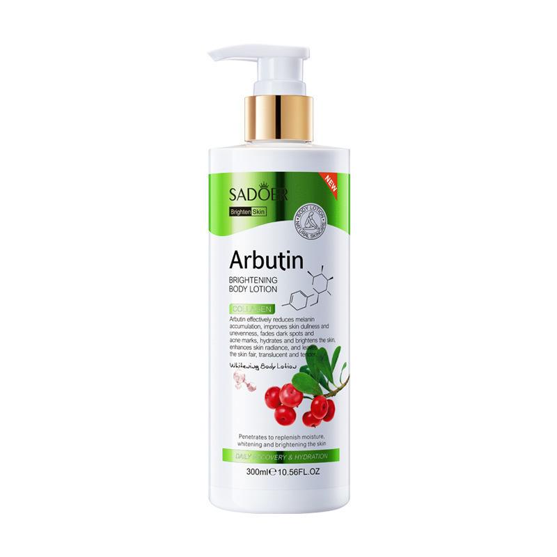 SADOER Arbutin Brightening Body Lotion: Moisturizing & Whitening Cream for Dark Spots, Uneven Skin Tone & Dullness, 300ml