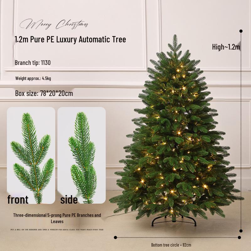 2026 New 2.1m Illuminated Pure PE Christmas Tree for Living Room Home Decor