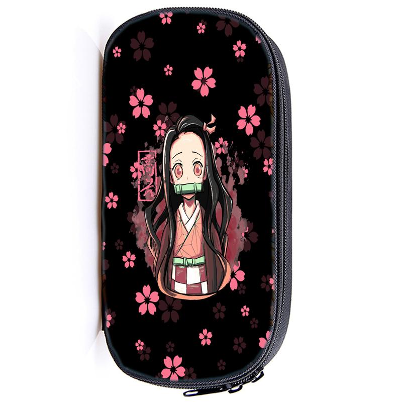 Demon Slayer Kamado Tanjirou Pencil Case Nezuko Boys Girls Kids Zenitsu Kimetsu No Yaiba Pencil Box Students Anime Pen Bags Children Gifts