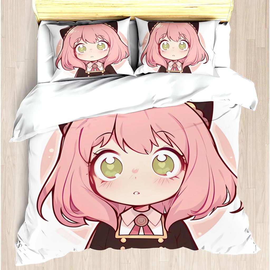 Duvet Cover Set Aniyah Anime Modern Printed Home Children Animation Spy Decoration Sets, 3 Pcs