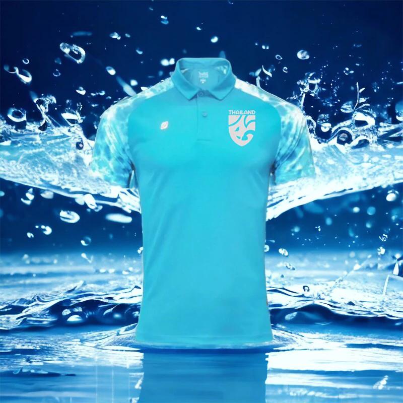 THAILAND National Football Soccer Tie Dye Pattern JERSEY CHEER Fan Vintage Version Quick Dry Shirt Polo Short Sleeve Uniform Elephant Logo Sport