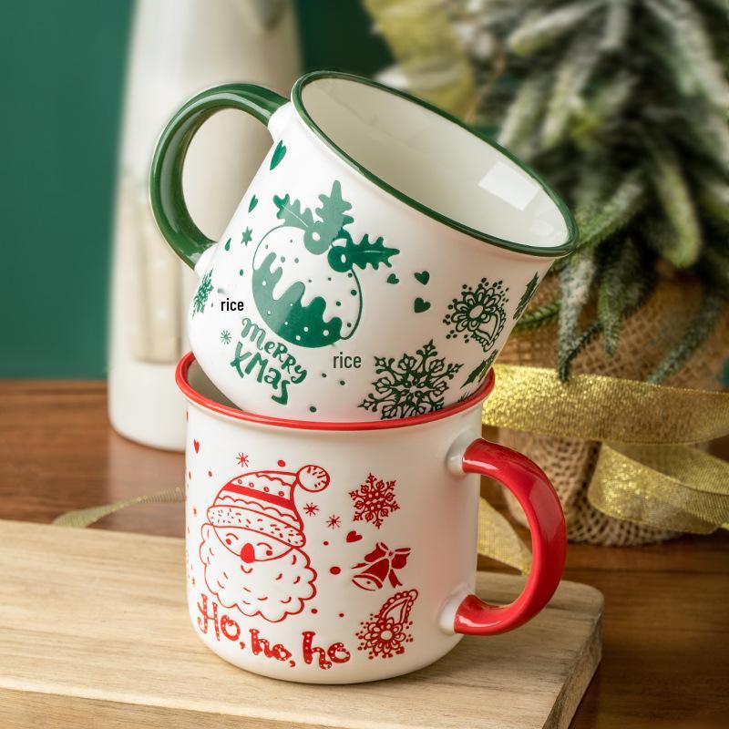 Personalized Christmas Ceramic Mug with Lid and Spoon - Creative Cartoon Design, Perfect for Halloween Gifts