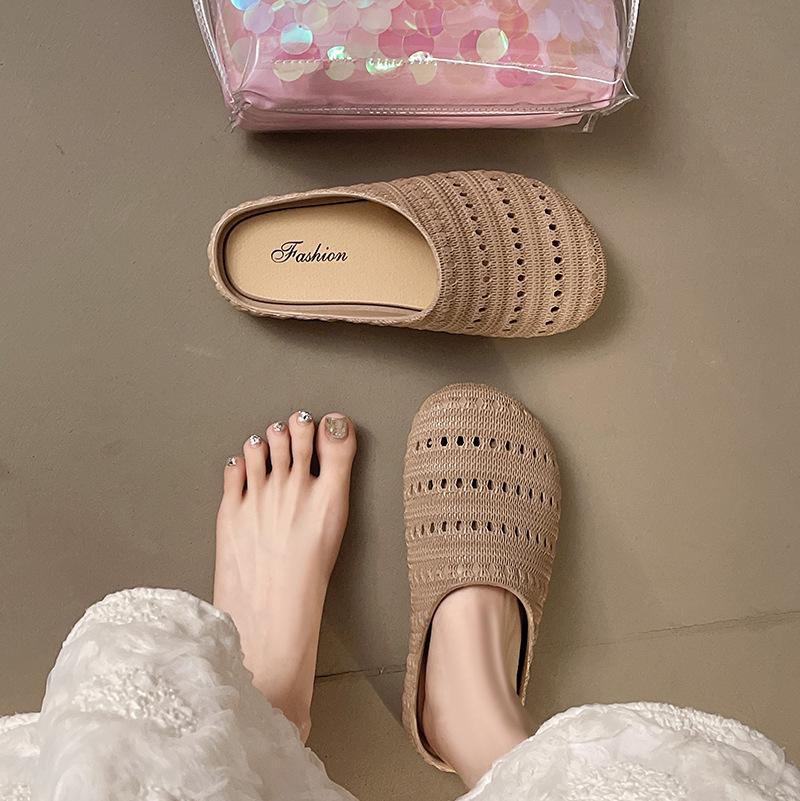 Yuzhihao Women's Summer Closed-Toe Hollow Sandals - New Style Fashion Solid Color Casual Slippers