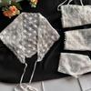 Pastoral French Lace Triangle Headscarf & Waistband Accessory - Women's Retro Sun Protection Silk Scarf