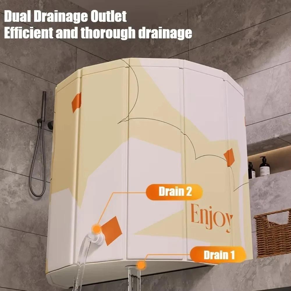 Foldable Bathtub Portable and Durable Adult Bathtub Long-lasting Temperature Control Lock Type Bath Tub Non Installed Bathtub