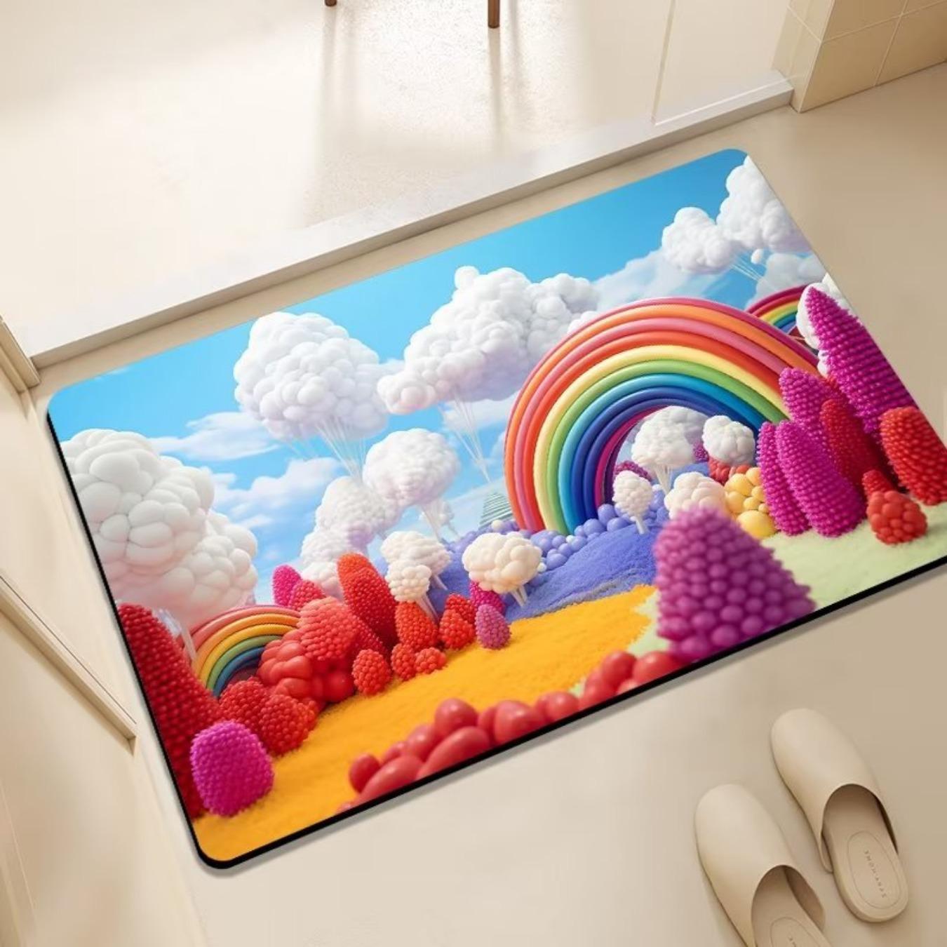 Диатомовая печать в ванной комнате утолщающий коврик для ванной нескользящие ковры — фото 18