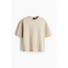 H M Boxy FiT wasHed T sHirT ligHT Beige