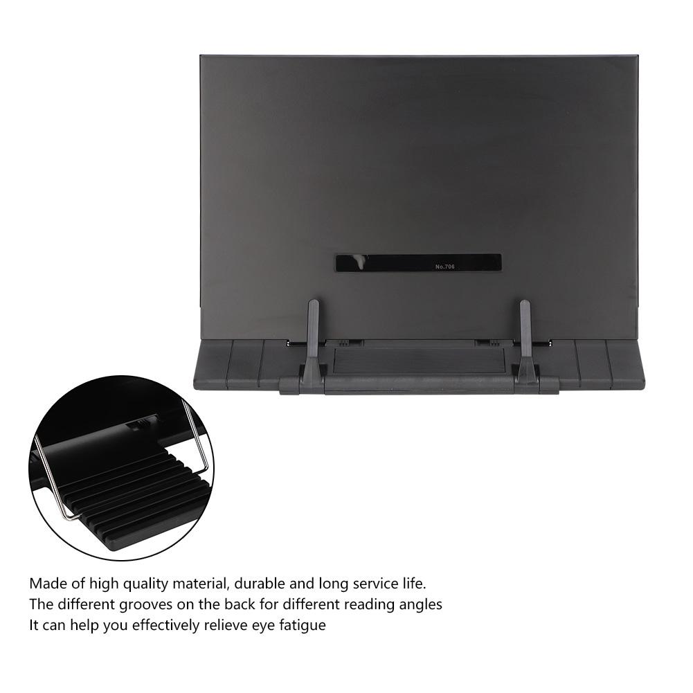 Schwarzes Verstellbares Metall Augenpflege Lese Bücherregal Ständer Studenten Schreibwaren Zubehör