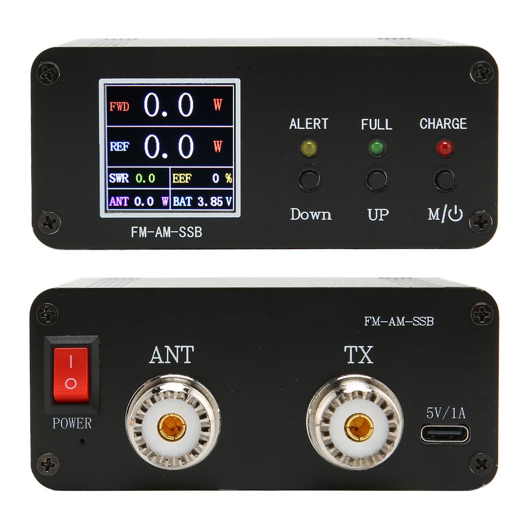 Digital Power Standing Wave Meter Professional 240x240 Full Color LCD Display 1.8‑54Mhz Type C Inter