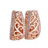 Hollow pattern with diamond engraved ear buckles, retro curly grass pattern earrings, high-end versatile earrings.