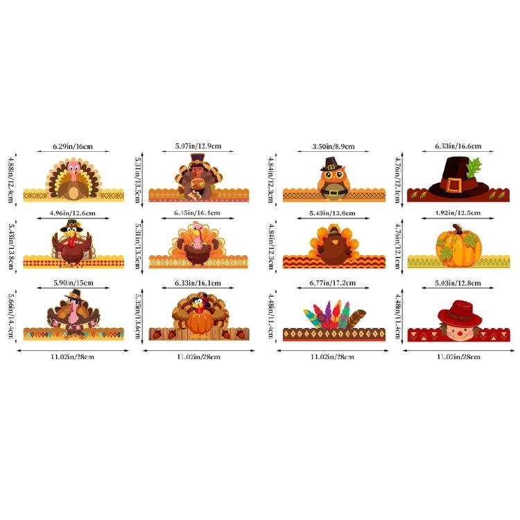 Creative Turkey Crown Paper Hat Festival Headwear for Festival Celebration Thanksgiving Accessories Turkey Headband