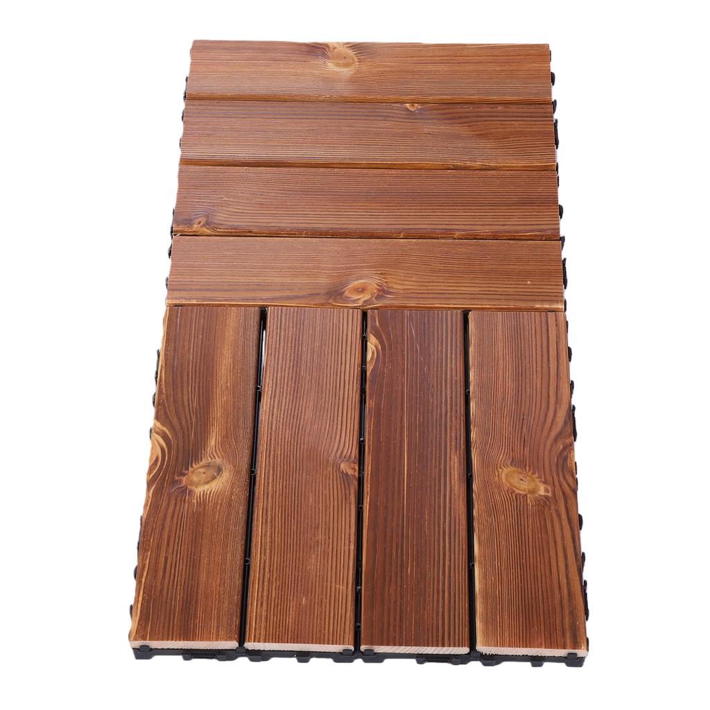 31PCS Interlocking Wood Flooring Tiles Solid Wood Decking for Patio Balcony Outdoor Indoor Use 30x30cm