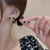 Bow earrings New year trendy niche design earrings simple dripping oil simple small stud earrings autumn