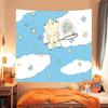 VIKAMA Kawaii Cat Tapestry Polyester Aesthetic Wall Hanging Cute Room Decor for Bedroom Dorm Living Room