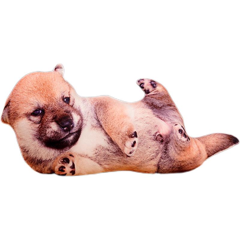 3D Cute Curved Dog Pillow 50cm Pillow Realistic Animal Funny Dog Head Role Playing Home Decoration Sofa Ornament