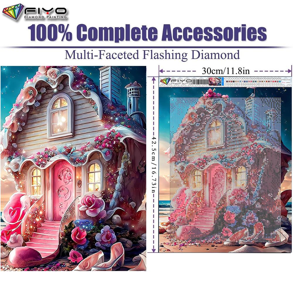 

FIYO 11,8x16,73 дюйма Алмазная картина Полная круглая дрель Алмазная теплица Круглая алмазная живопись Ручная работа Diy Алмазная мозаика Картина Украшение дома