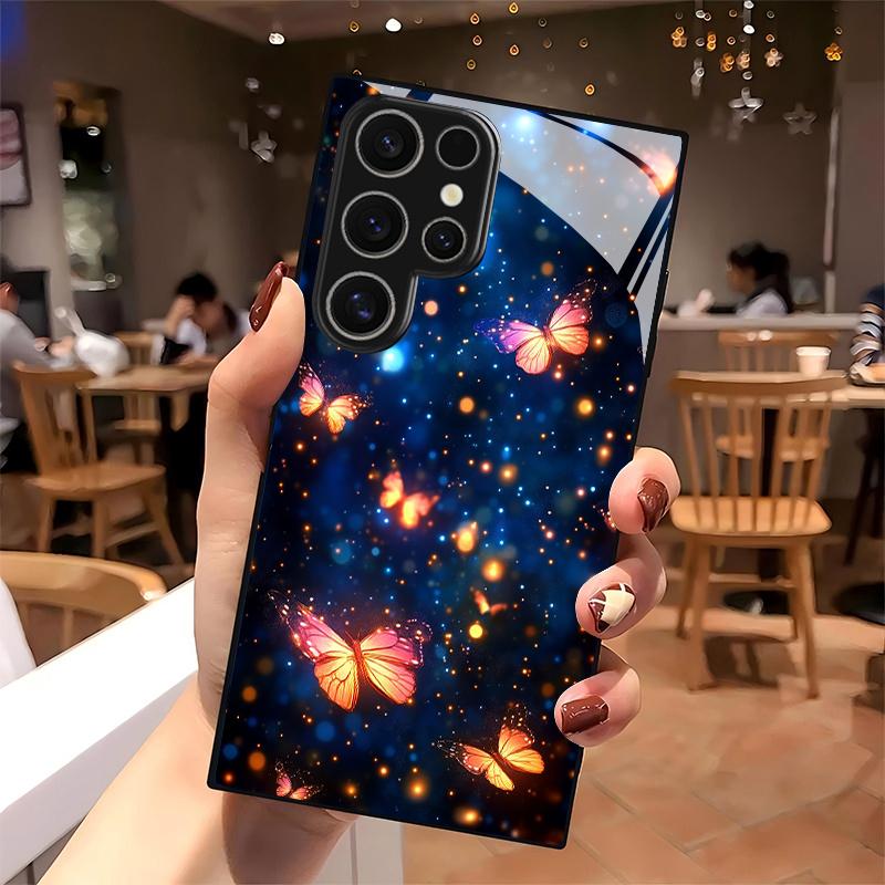Chromatic Butterfly Dance Pattern 2D Phone Case for SamsungS26 S25 S24 S23 S22 S21 S20 A56 A36Tempered Glass Protective Cover